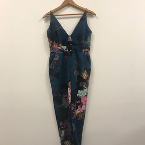 Floral sleeveless jumpsuit